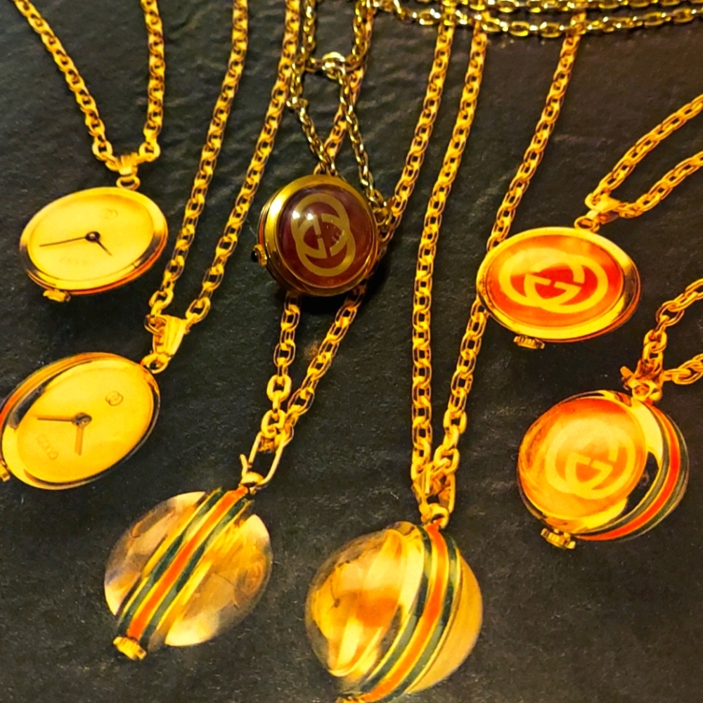 HTF Gucci sphere watch, boule necklace exquisite, vintage early 80's, EWC!